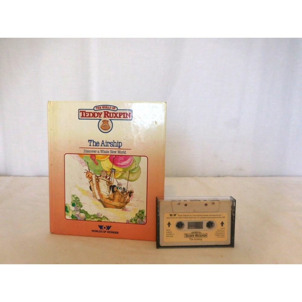 Teddy Ruxpin  The Airship Book n Cassette Tape 1980s Worlds of Wonder Vintage